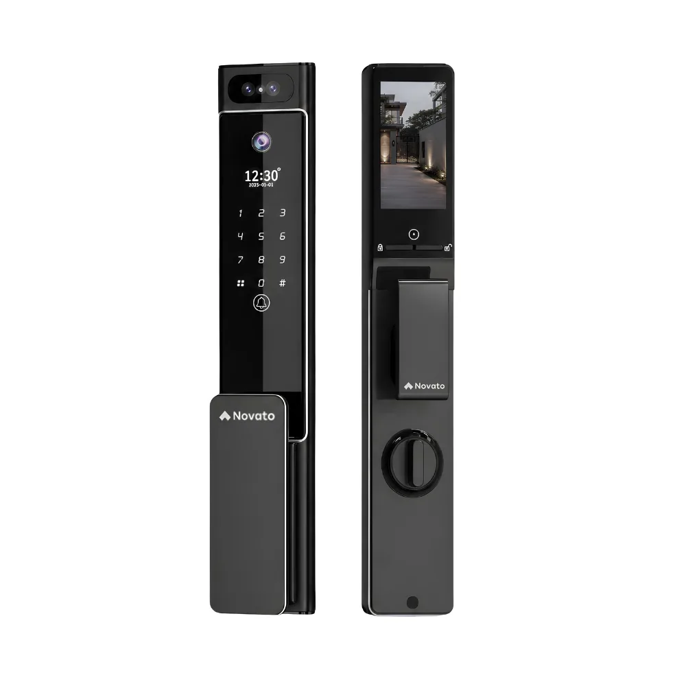 Novato AKK-01P akıllı kilidin dış ve iç ünitesi